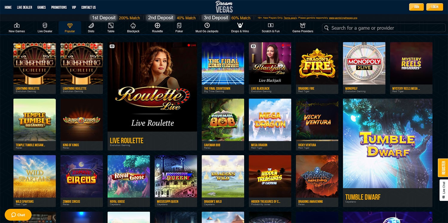 Dream Vegas Casino Screenshot