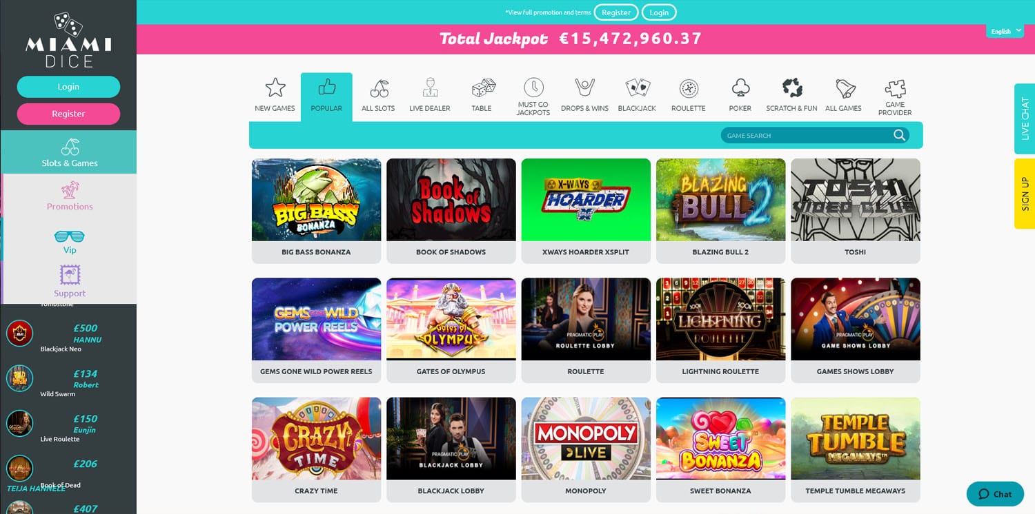 Miami Dice Casino Screenshot