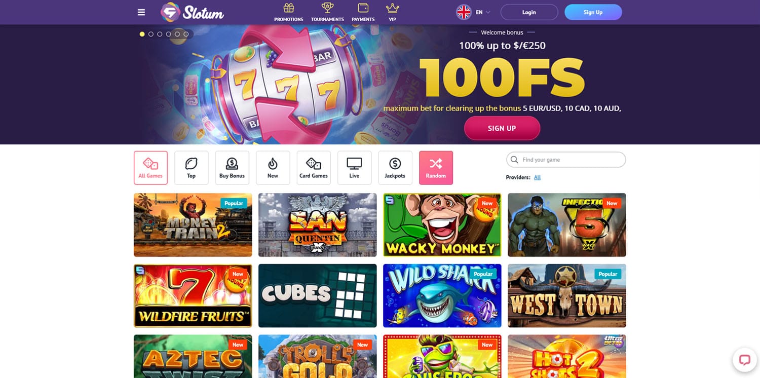Slotum Casino Screenshot