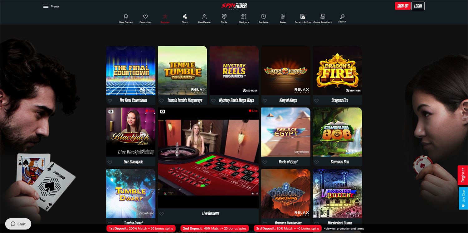 Spin Rider Casino Screenshot