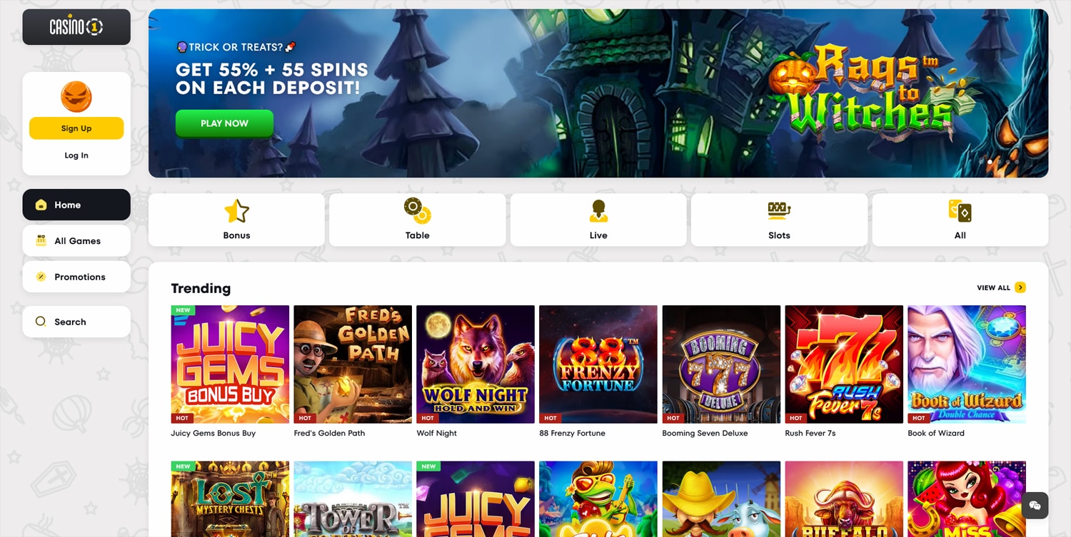 Casino1 Screenshot - Casinoutanlicens