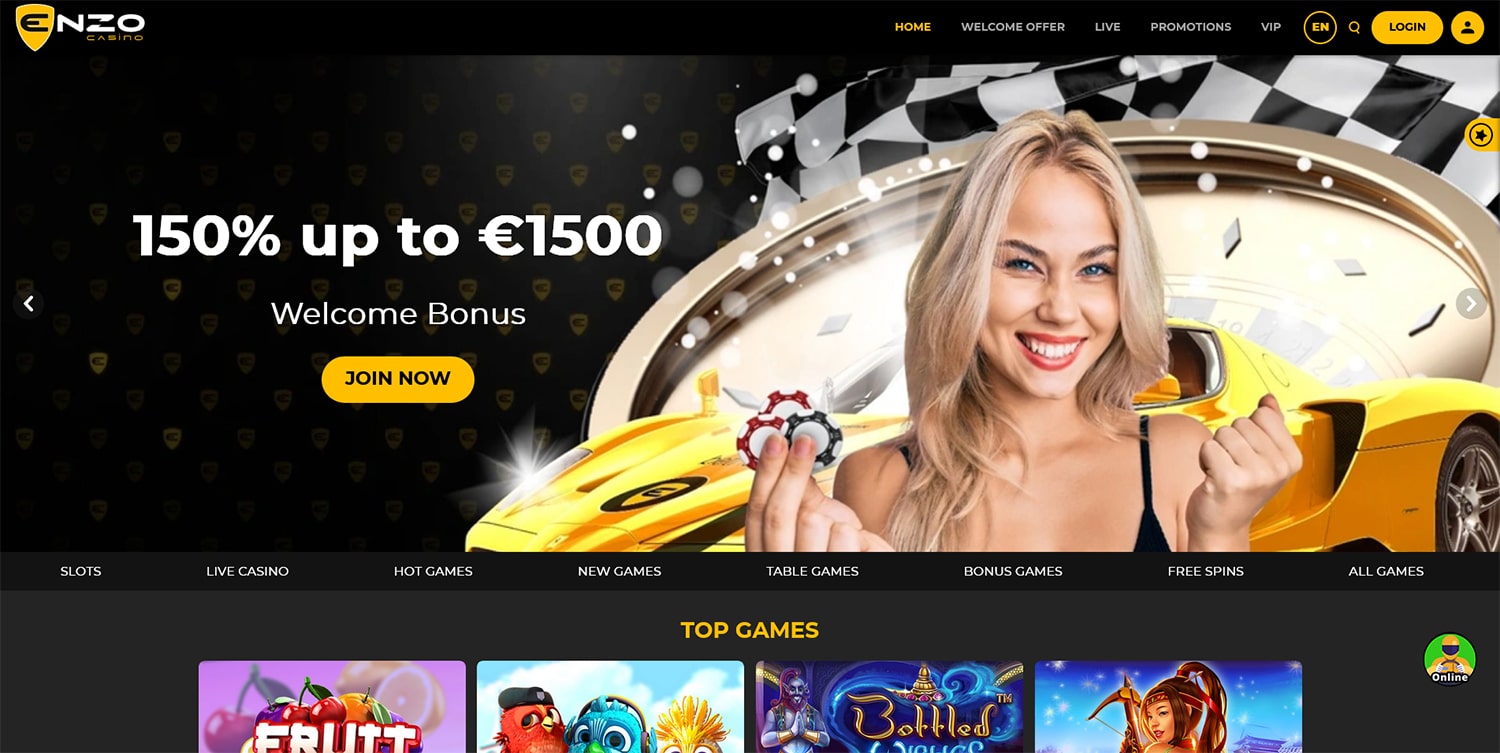 Enzo casino screenshot