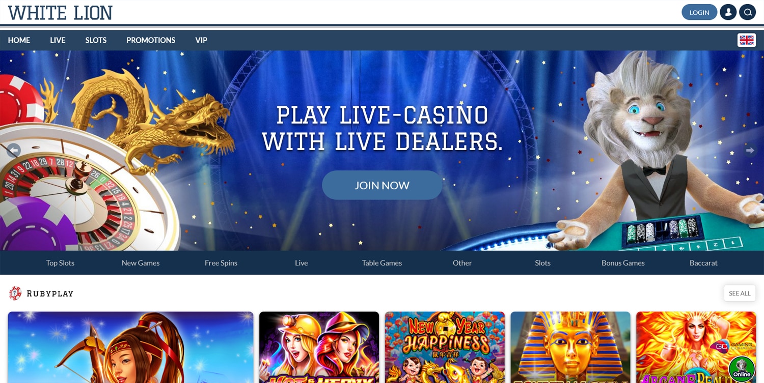 White Lion Casino screenshot