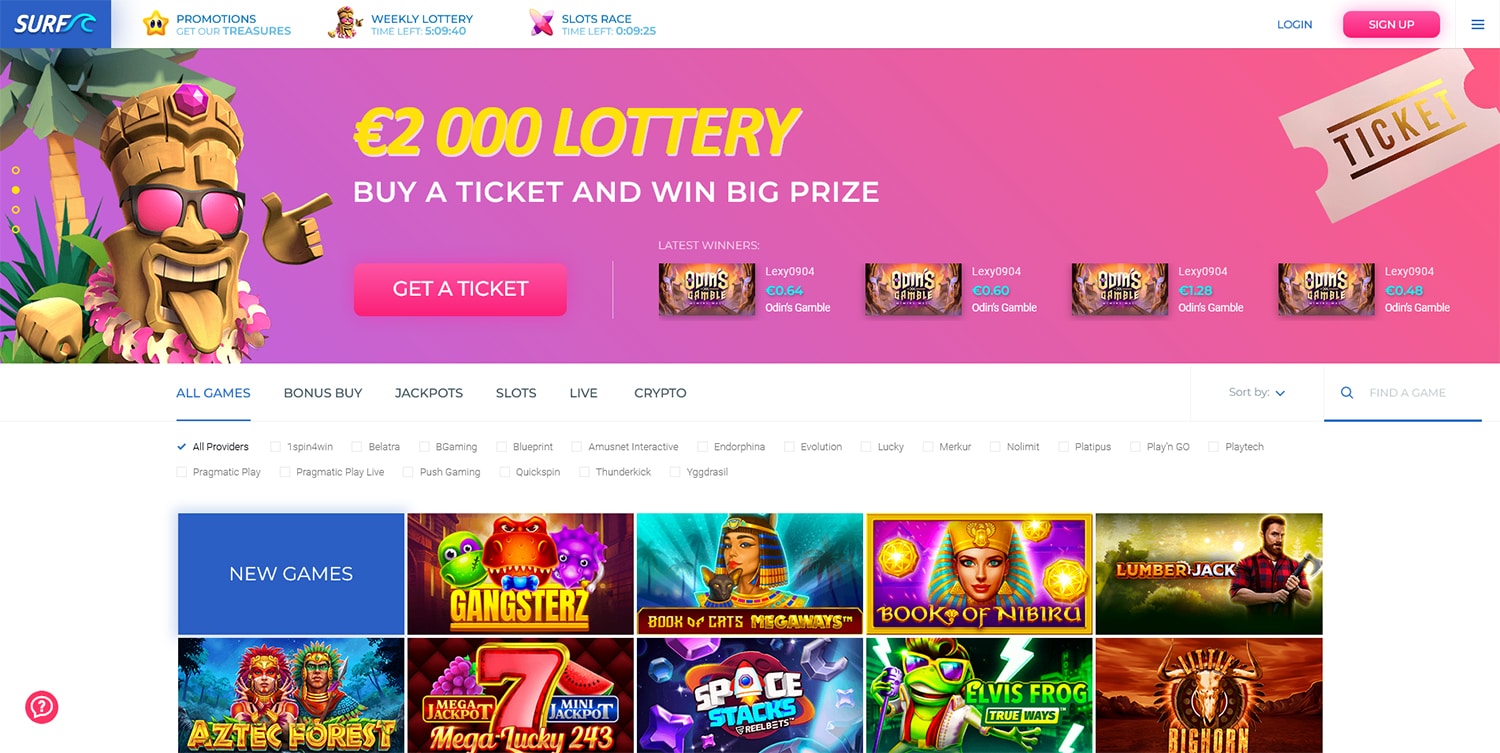 surf casino screenshot